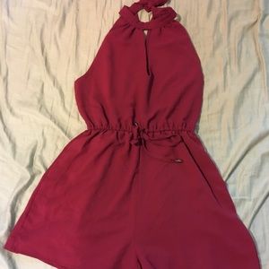 Maroon halter neck romper